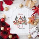 Personalisedq Lapland Adventure T-Shirt, Personalised Kids Christmas T-Shirt, Lapland Memories, Children’s Lapland Christmas T-Shirt