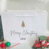 Personalised Merry Christmas Gift Bag, Christmas Tree Gift Bag, Luxury Christmas Gift Wrap