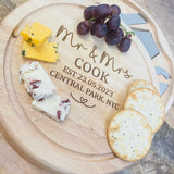 Personalised Wooden Engraved Mr & Mrs Cheeseboard Set