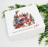 Luxury Personalised Christmas Train Scene Christmas Eve Box
