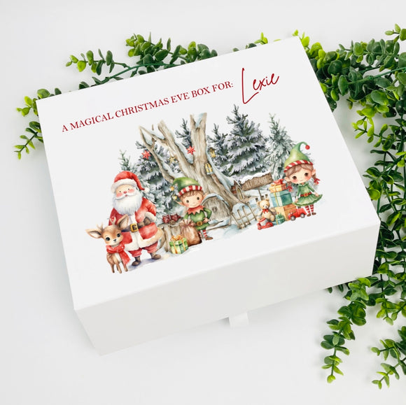 Luxury Personalised Christmas Forest Scene Christmas Eve Box