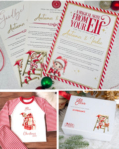 Personalised Christmas Elf Arrival Set (Pyjamas, Box and Letters)