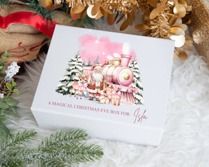 Luxury Personalised Christmas Train Scene Christmas Eve Box