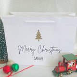 Personalised Merry Christmas Gift Bag, Christmas Tree Gift Bag, Luxury Christmas Gift Wrap