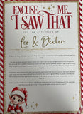 Personalised Christmas Elf Magical Note, Arrival Letter and Goodbye Letter
