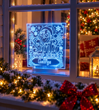 Personalised '|Santa Stop Here' LED Light Up sign, Christmas eve night light,
