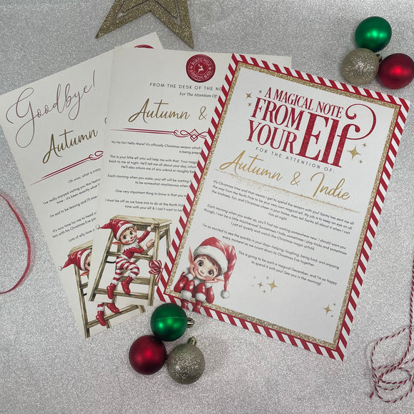Elf Arrival Certificates, Arrival Letter and Goodbye Letter