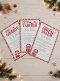 Personalised Christmas Elf Magical Note, Arrival Letter and Goodbye Letter