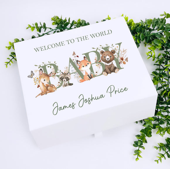 Persoanlised New Baby Animal Gift Box