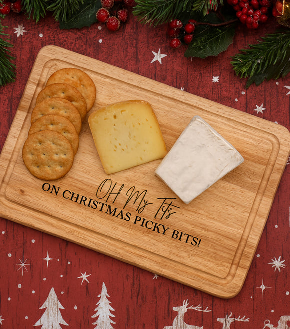 ‘Off My Tits on Christmas Picky Bits’ serving board