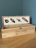 Personalised Luxury Wooden Wine Box Set