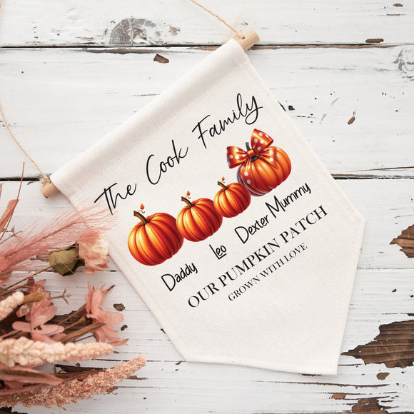 Personalised Family Pumpkin Patch Sign