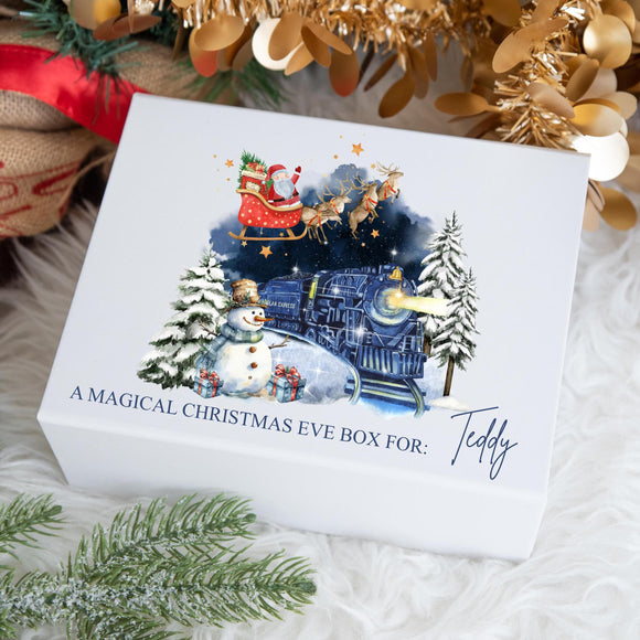 Luxury Personalised Christmas Train Scene Christmas Eve Box