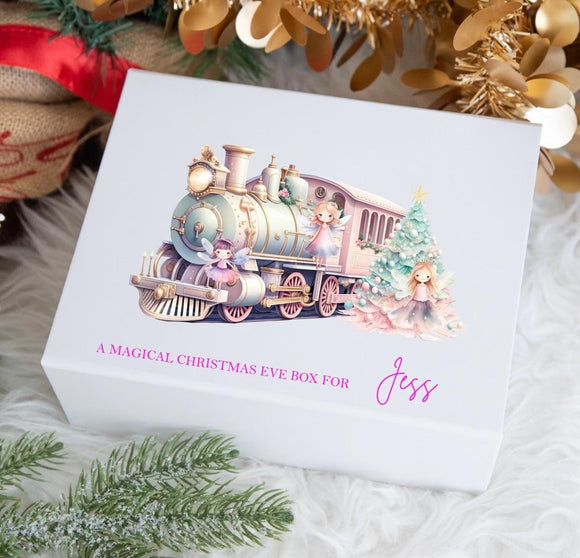Luxury Personalised Christmas Train Scene Christmas Eve Box