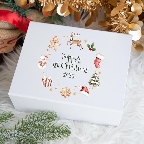 Personalised Baby's First Christmas Gift Box