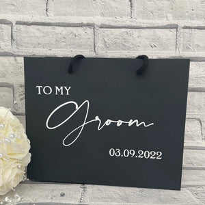 To My Groom Gift Bag with Wedding Date