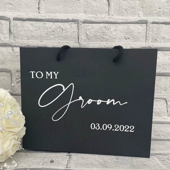 To My Groom Gift Bag with Wedding Date
