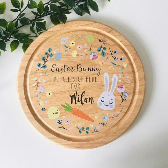 Personalised Circle Easter Bunny Treat Board